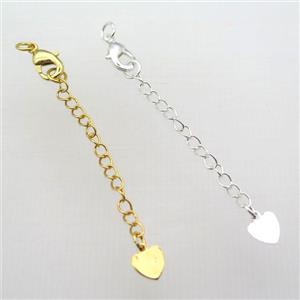 copper necklace shortener extender, mix color, approx 8x12mm, 60mm [FD10504-L]