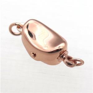 copper clip clasp, yuanbao, rose gold, approx 8-14mm [FD10514-L]