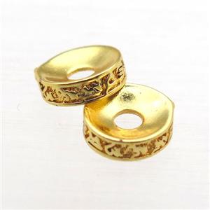 copper rondelle spacer beads, gold plated, approx 8mm dia [FD10516]