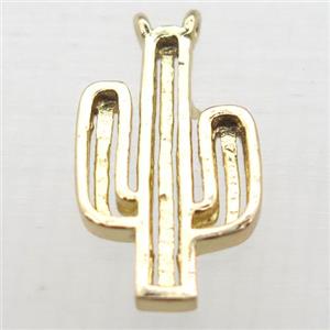 copper cactus pendant, light gold plated, approx 9-17mm [FD10519]