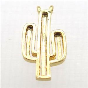 copper cactus pendant, gold plated, approx 9-17mm [FD10520]