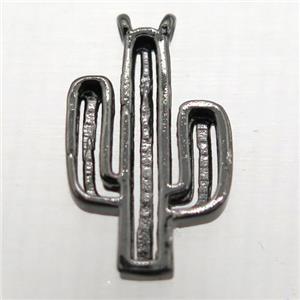 copper cactus pendant, black plated, approx 9-17mm [FD10522]