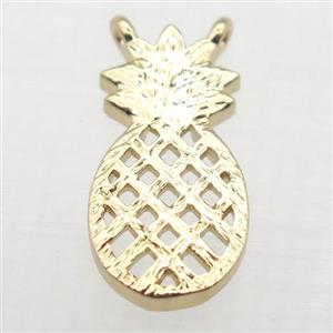 copper pineapple pendant, gold plated, approx 8-15mm [FD10524]