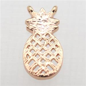 copper pineapple pendant, rose gold, approx 8-15mm [FD10526]