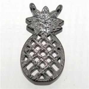 copper pineapple pendant, black plated, approx 8-15mm [FD10527]