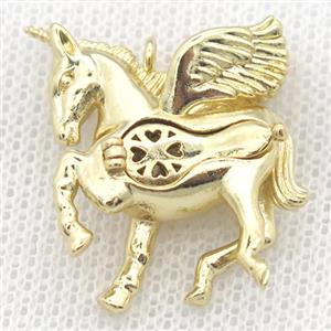 copper unicorn pendant, platinum plated, approx 20-25mm [FD10531]