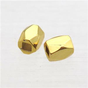 copper tube spacer beads, gold plated, approx 3x4mm [FD10535]