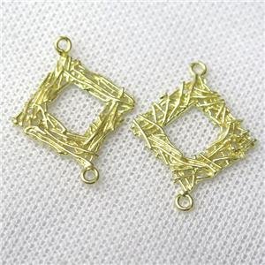 raw brass square connector, approx 15-20mm [FD10539]