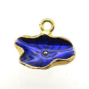enameling copper flower pendant, gold plated, approx 10-16mm [FD10553]