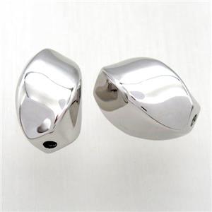 copper twist beads, platinum plated, approx 13-20mm [FD10571-L]