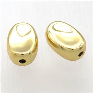 copper yuanbao beads, gold plated, approx 12-18mm [FD10577]