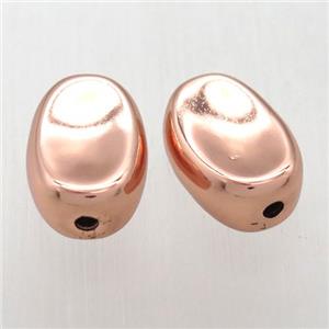 copper yuanbao beads, rose gold, approx 12-18mm [FD10578]