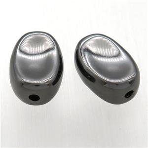 copper yuanbao beads, black plated, approx 12-18mm [FD10579]