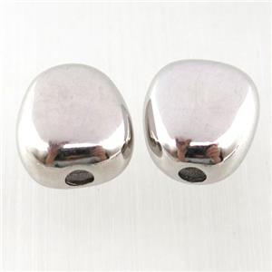 copper teardrop beads, platinum plated, approx 13-16mm [FD10581]