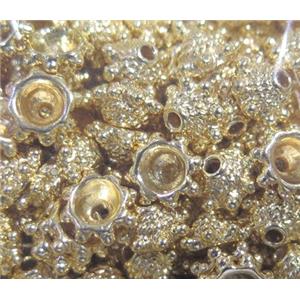 Colorfast copper beadcaps, gold plated, approx 8mm dia [FD213]