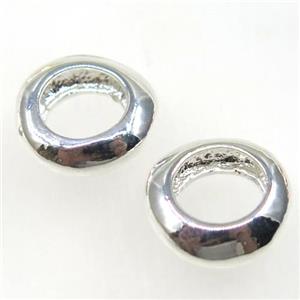 colorfast copper linker, silver plated, approx 18mm dia [FD231]