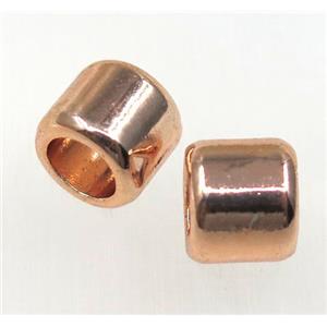 Colorfast copper tube beads, rose gold, approx 8mm, 5mm hole [FD237]