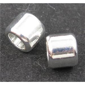 Colorfast copper tube beads, silver plated, approx 8mm, 5mm hole [FD238]