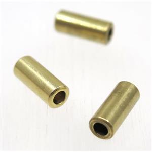 Raw brass tube beads, approx 5x12mm, 2.5mm hole [FD239]