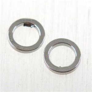 brass jumpring, platinum plated, approx 6mm dia [FD242]