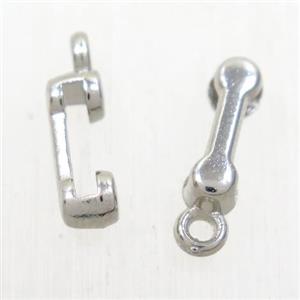 alloy phone pendant, platinum plated, approx 3.5-14mm [FD321]