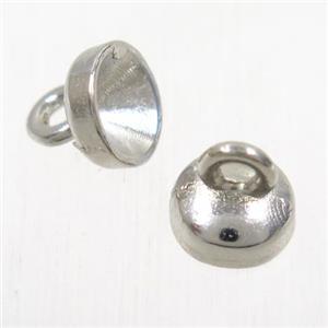 alloy cloche pendants for tassel, platinum plated, approx 8mm dia [FD326]
