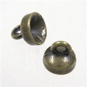 alloy cloche pendants for tassel, antique brown, approx 8mm dia [FD327]