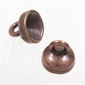 alloy cloche bellcaps pendants for tassel, antique red, approx 8mm dia [FD328]