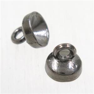 alloy cloche pendants for tassel, balck plated, approx 8mm dia [FD329]