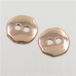 colorfast copper rulla beads, circle, rose gold, approx 10mm dia [FD336]