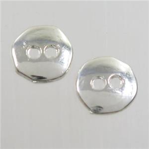 colorfast copper rulla beads, circle, silver plated, approx 10mm dia [FD337]