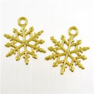 copper snowflake pendant, gold plated, approx 18mm dia [FD362]