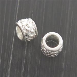 alloy rondelle beads, colorfast, silver plated, approx 5.5mm, 3mm hole [FD366]