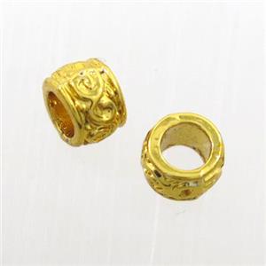 alloy rondelle beads, colorfast, gold plated, approx 5.5mm, 3mm hole [FD367]