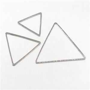 copper links, triangle, platinum plated, approx 25mm [FD369-25MM]
