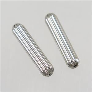 copper tube beads, corrugated, platinum plated, approx 4-18mm [FD371]