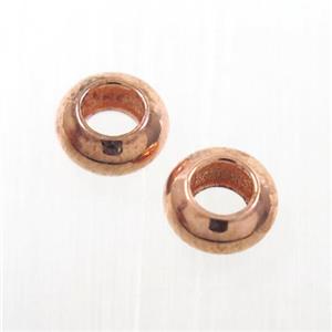rondelle copper beads, rose gold, approx 6mm, 3mm hole [FD377]