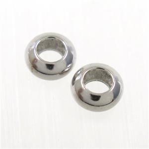 rondelle copper spacer beads, platinum plated, approx 6mm, 3mm hole [FD378]