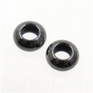 smooth copper beads, rondelle, black plated, approx 6mm, 3mm hole [FD380]