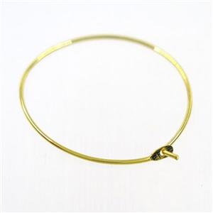 copper earring hook, gold plated, approx 25mm dia [FD383]