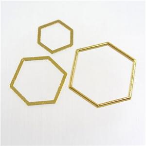 copper linker, hexagon, gold plated, approx 12-14mm [FD389-S]
