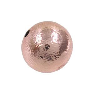 round Brushed copper beads, rose gold, approx 4mm dia [FD401-4MM]
