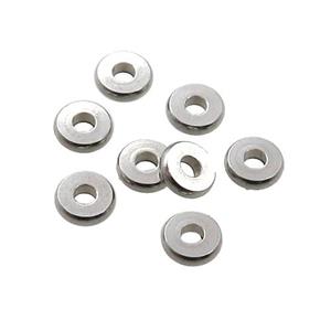 copper spacer beads, heishi, unfade, platinum plated, approx 10mm dia [FD404-10MM]