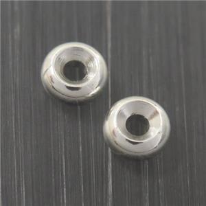 copper rondelle beads, silver plated, approx 6mm dia [FD410]