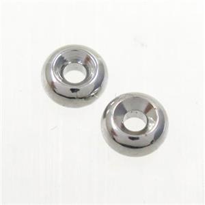 copper rondelle beads, platinum plated, approx 6mm dia [FD411]