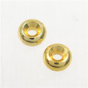 copper rondelle beads, spacer, gold plated, approx 6mm dia [FD412]
