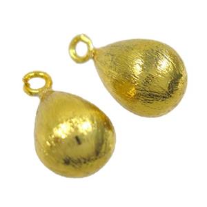 copper brushed teardrop pendant, gold plated, approx 10-15mm [FD414]