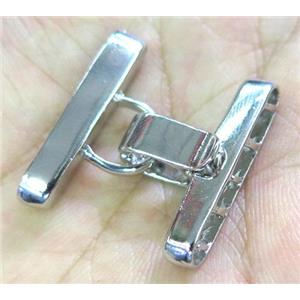 copper clasp, platinum plated, approx 26mm length [FDC330]