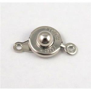 necklace connector, clasp, iron, platinum plated, approx 9mm dia [FDC331]