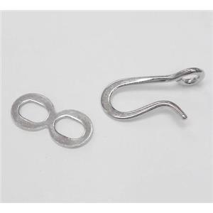 Copper Clasp Connector Unfade Platinum Plated, approx 10.5x5mm, 13x5mm, 2mm hole [FDC332]